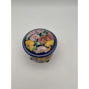 Vintage Porcelain Trinket Box Floral  Handpainted‎ Numbered Cottage Core